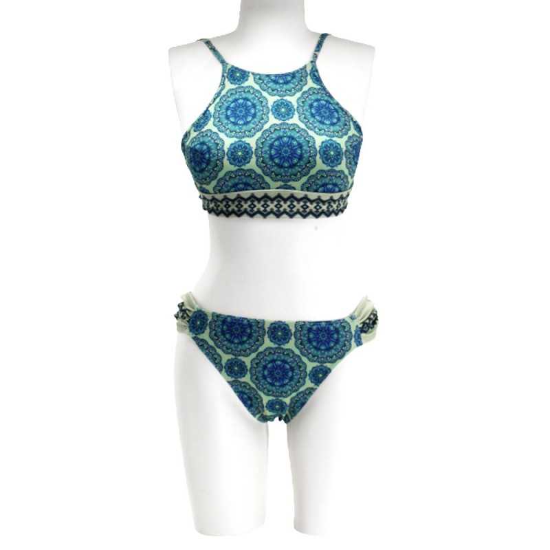 Maillot de bain femme Bikini 2 pièces Kan Taille XL - Bleu-vert