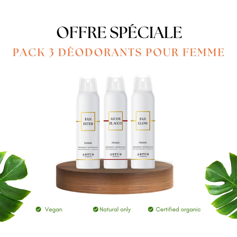 Pack 3 déodorants pour Femme - Astus